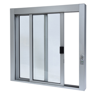CRL Satin Anodized Standard Size Self-Closing Deluxe Service Window Glazed with Full Bottom Track
