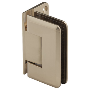 Polished Brass Wall Mount with Offset Back Plate Adjustable Premier Series Hinge