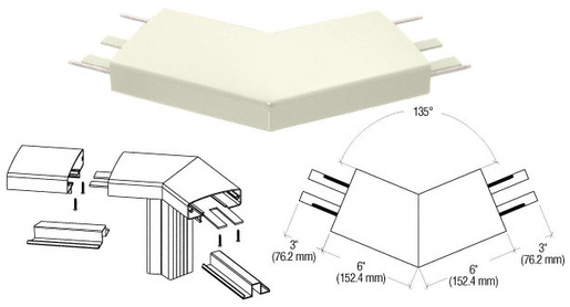 CRL Oyster White 400 Series Top Cap 135º Corner