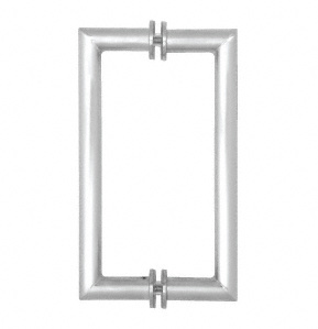 CRL Brushed Stainless 10" Mitered Corner Glass Mounted Pull Handle