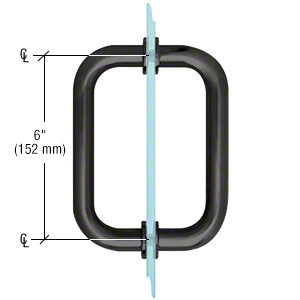 CRL Matte Black 6" BM Series Tubular Back-to-Back Pull Handle