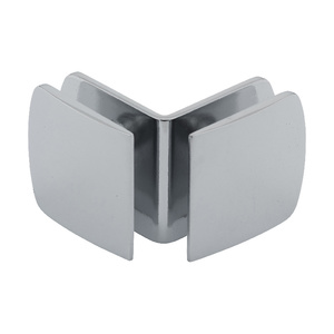 Polished Chrome 2 1/2" X 2" Cambered Face 90° Glass To Glass Clip