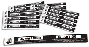 CRL Screen Frame Warning Labels