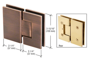 CRL Antique Brushed Copper Vienna 180 Series Glass-to-Glass Hinge