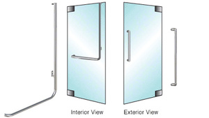 CRL-Blumcraft® Brushed Stainless Right Hand Reverse Glass Mount "X" Exterior Top Securing Dummy Handle