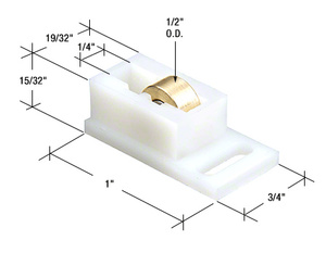 CRL 1/2" Nylon Sliding Window Roller for Bee Cee Windows