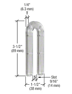 CRL Clear 1/4" x 3-1/2" Plastic Horseshoe Shims