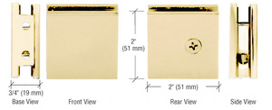 CRL Satin Brass Square Style Notch-in-Glass Fixed Panel U-Clamp