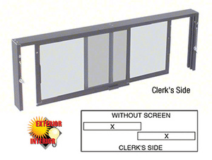 CRL Satin Anodized Horizontal Sliding Service Window XX Format with 1/8" & 1/4" Vinyl Only no Screen