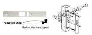 CRL Aluminum Radius Weather-stripped Faceplate for DL2140 Deadlatch Locks