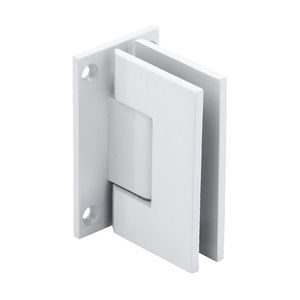 CRL All White Geneva 037 Series Wall Mount Full Back Plate Standard Hinge