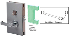 CRL Brushed Stainless 6" x 10" LHR Center Lock With Deadlatch in Storeroom Function