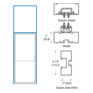 CRL-U.S. Aluminum Custom Size Clear Anodized Class 1 Series 451 Tubular Offset Pivot Transom Frame Complete (1FT)