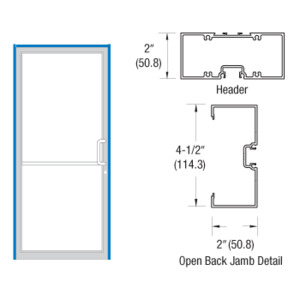 CRL-U.S. Aluminum Dark Bronze/Black Anodized Class 1 40" x 86" 451 Series Open Back Offset Pivot Up and Over Frame Complete (1F)