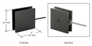 CRL Matte Black Square Wall Mount Movable Transom Clamp