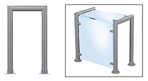 CRL Brushed Stainless Contemporary 209 Series 1-1/2" Tubing Glass On Top and Front Only Sneeze Guard