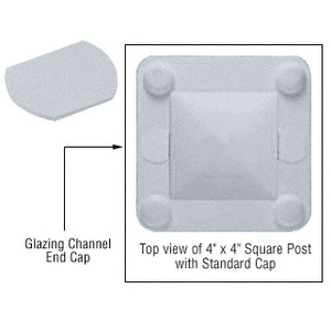  CRL Mill 4" x 4" Square Windscreen Post System Glazing Channel End Cap