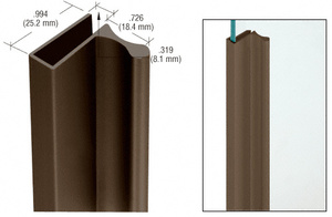 CRL Duranodic Bronze Extruded Aluminum for Showcase Finger Pull with 1" Lip