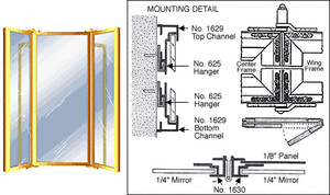 CRL Brite Gold Anodized Custom Size Fold Over Mirror Frame