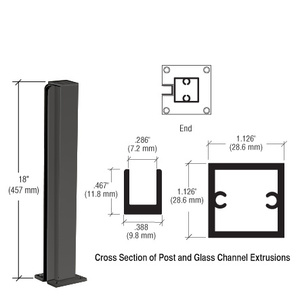 CRL Semi-Gloss Black 18" End Design Series Partition Post