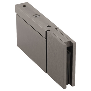 Brushed Nickel Square 180° Glass to Glass (for Fixed Sidelite) Prestige Series Hinge
