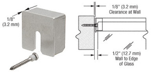 CRL Brushed Stainless Square Stabilizing End Cap for 1-1/2" Diameter Cap Railing