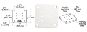 CRL Sky White 5" x 5" Square Base Plate