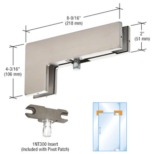 DORMAKABA® Brushed Stainless Sidelite Mounted Transom Patch Fitting with Pivot