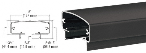 CRL Matte Black 400 Series 241" Top Rail