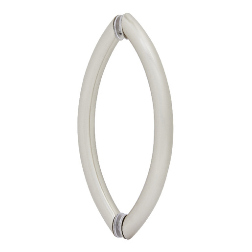 CRL Brushed Nickel 8" Crescent Style Back-to-Back Pull Handles Without Metal Washers