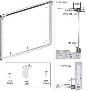 CRL Brite Anodized Wood End Showcase Low Profile Front Assembly