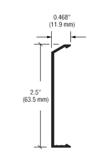 CRL-U.S. Aluminum Horizontal 2-1/2" Face Cap, Dark Bronze/Black Anodized Class 1 - 24'-2"