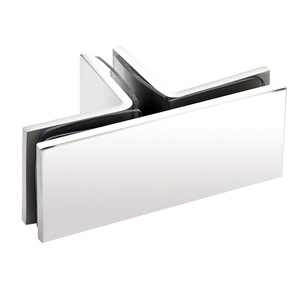 CRL Polished Chrome Square 90 Degree Glass-to-Glass T-Juntion Clamp