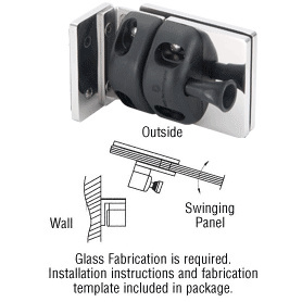 CRL 316 Polished Stainless Wall/Square Post Mount Gate Latch