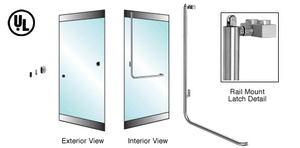 CRL-Blumcraft® Brushed Stainless Left Hand Reverse Rail Mount Keyed Access "Z" Exterior Balanced Door Panic Handle for 3/4" Glass