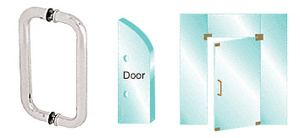 CRL Polished Stainless Steel 10 Inch Glass Mount Pull Handle – Offset Design For Thick Glass