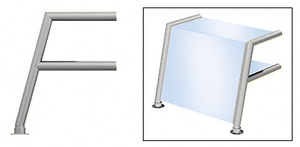 CRL Brushed Stainless Elegant 154 Series 1-1/2" Tubing Glass On Top, Shelf, and Front Only Sneeze Guard