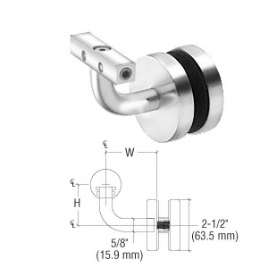 CRL-Blumcraft® Polished Stainless Imperial Series Glass Mounted Hand Rail Bracket