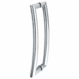 CRL Polished Stainless Glass Mounted Curved Tubular Back-to-Back Pull Handle - 24" (610 mm)
