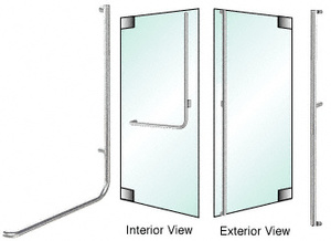 CRL-Blumcraft® Brushed Stainless Right Hand Reverse Glass Mount "F" Exterior Dummy Handle