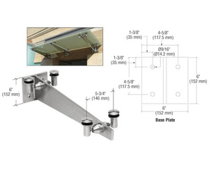 CRL Brushed Stainless Glass Awning Curved Wall Bracket - Custom