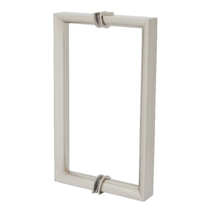 CRL 8" Brushed Nickel RM Series Flat Outside Surface/Round Tubing Inside Back-to-Back Pull Handle
