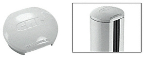 CRL Metallic Silver Aluminum Windscreen System Round Post Cap for 180 Degree Center or End Posts