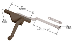 CRL Bronze Right Hand Dyad Casement window Operator with 4-1/2" Link Arm