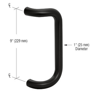 CRL Matte Black 9" Centerline to Centerline Pull Handle