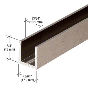 CRL Brushed Nickel 1/2" Fixed Panel Shower Door Deep U-Channel - 95"