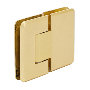 CRL Satin Brass Pinnacle 380 Series Adjustable 180 Degree Glass-to-Glass Hinge