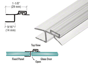 CRL Polycarbonate Strike and Door H-Jamb with Vinyl Insert 180 Degree for 1/2" Glass