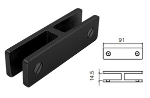 CRL Matt Black 180 Degree Glass Bracing Clamp