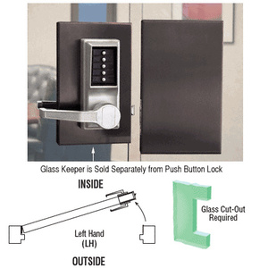 CRL Black Bronze Anodized 6" x 10" LH Center Push Button Lock with Housing